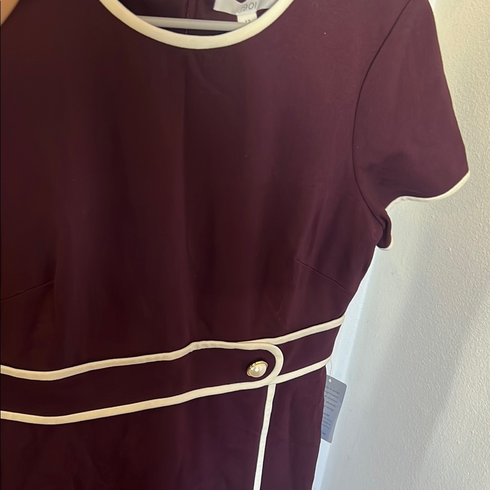 1901 Purple and White Mini Dress - Picture 5 of 5